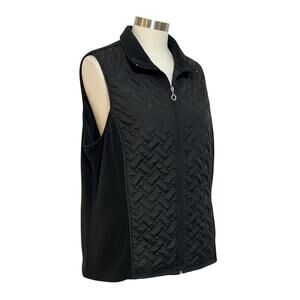 French Laundry Quilted Vest Zip Black Women’s 2X Cozy